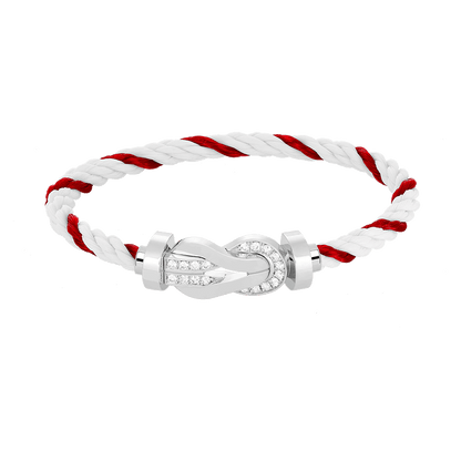 [Kincade Jewelery]CHANCE LARGE 8 FIGURE BUCKLE HALF DIAMOND BRACELET SILVER