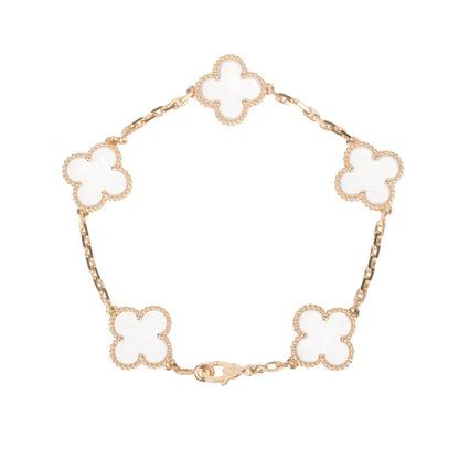 [Kincade Jewelery]Kincade 5 MOTIF ROCK CRYSTAL PINK GOLD BRACELET