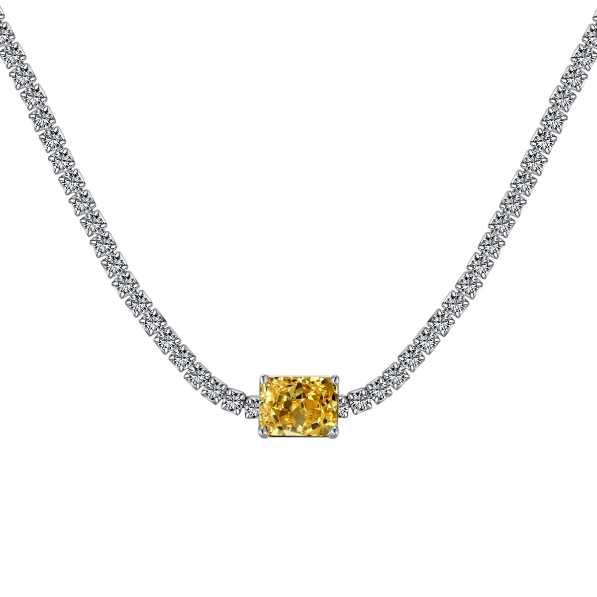 [Kincade Jewelery]2.0 carat Ornate Emerald Cut Necklace