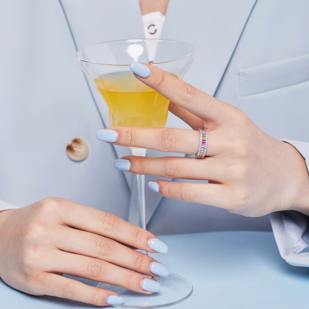 [Kincade Jewelery]Dainty Kaleidoscopic Emerald Cut Daily Ring