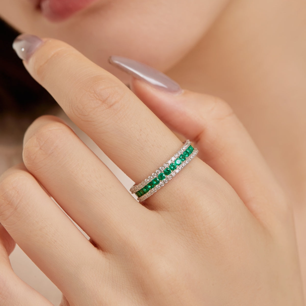 [Kincade Jewelery]Delicate Colorful Round Cut Daily Ring