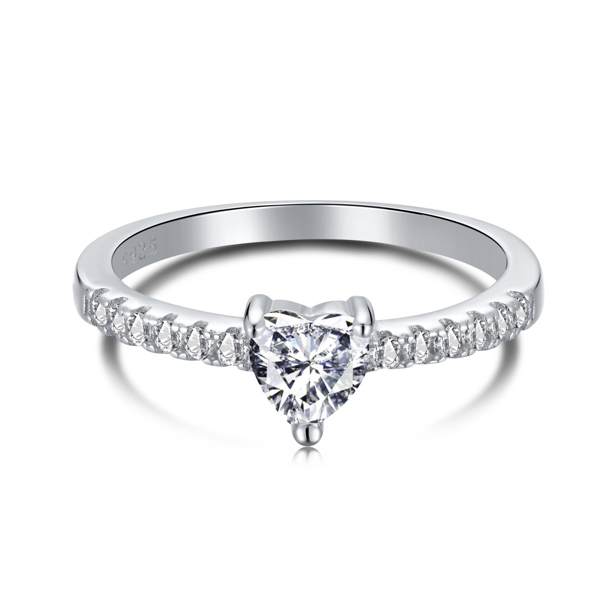 [Kincade Jewelery]0.5 Carat CaratEternity Charming Heart Shape Lover Ring