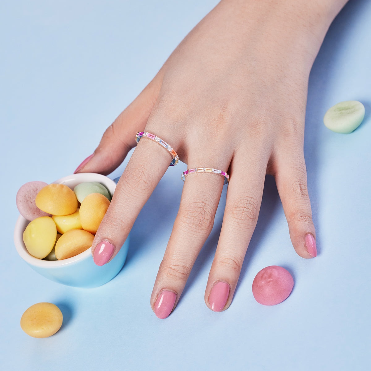 [Kincade Jewelery]Exquisite Multicolored Emerald Cut Daily Ring