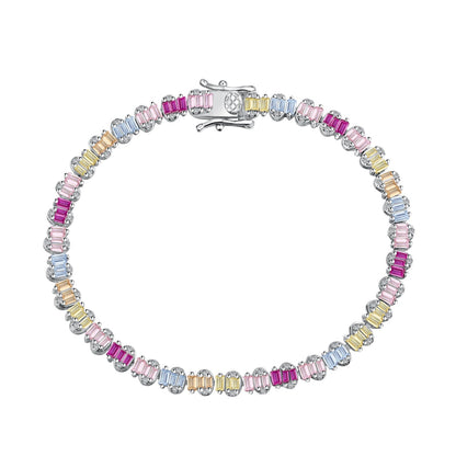 [Kincade Jewelery]Delicate Colorful Emerald Cut Party Bracelet