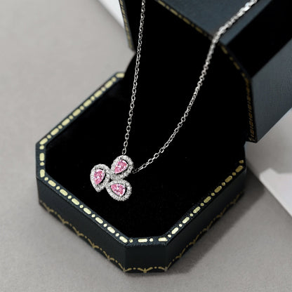 [Kincade Jewelery]Elegant Flower Shape Pear Cut Necklace