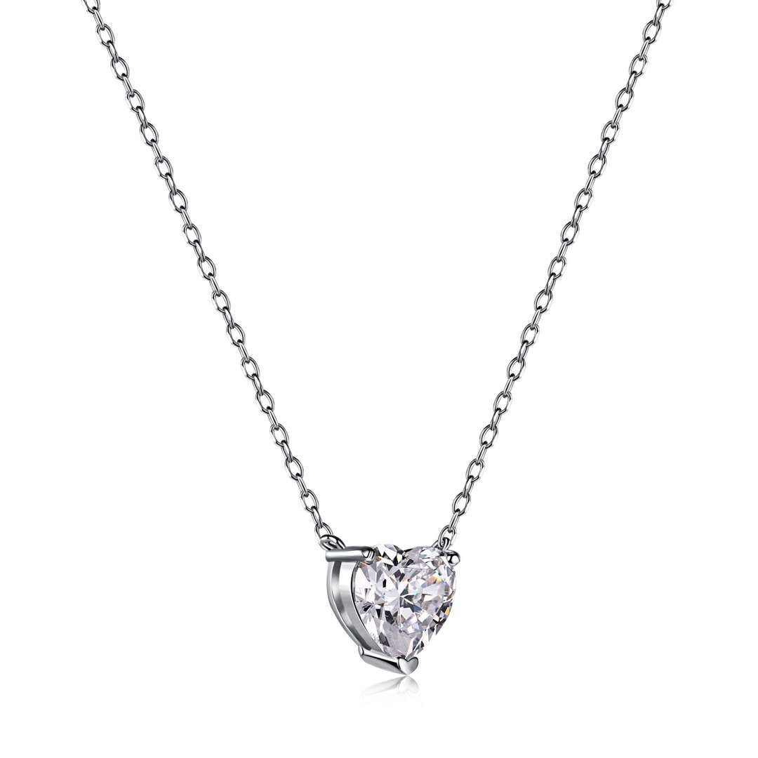 [Kincade Jewelery]Heart Shape Main Stone Pendant Collarbone Necklace
