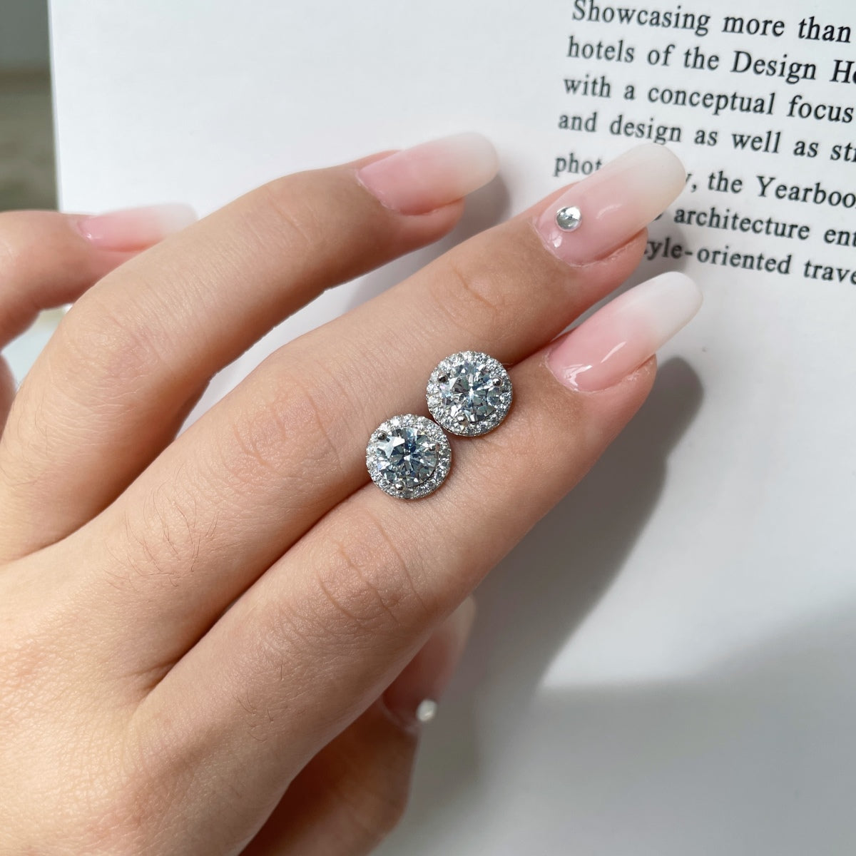 [Kincade Jewelery]Classic Princess Round Shape Earrings