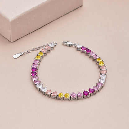[Kincade Jewelery]Luxurious Colorful Romantic Heart Shape Lover Bracelet