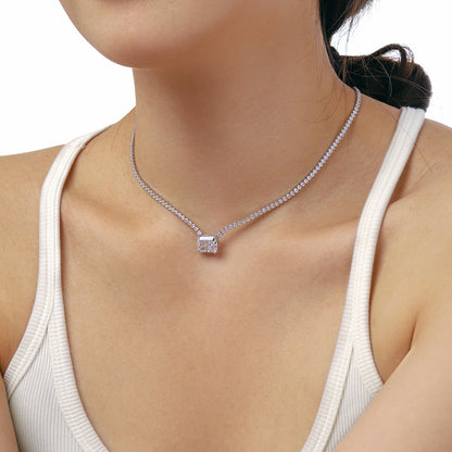 [Kincade Jewelery]4.0 Carat Elegant Radiant Cut Necklace