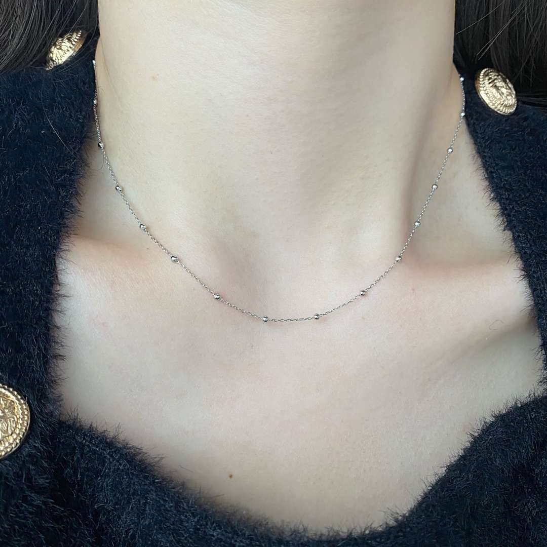 [Kincade Jewelery]Small Bead Clavicle Chain Simple Necklace