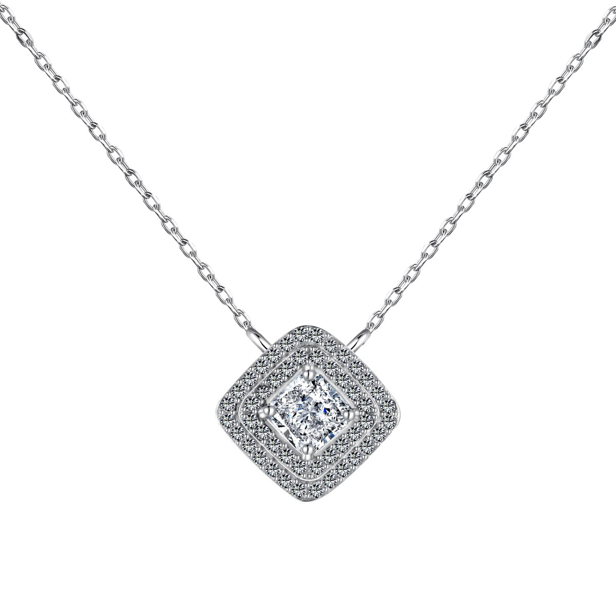 [Kincade Jewelery]Sparkling Asscher Cut Necklace