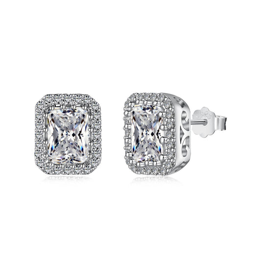 [Kincade Jewelery]1.0 Carat Luxurious Dainty Emerald Cut Daily Earrings
