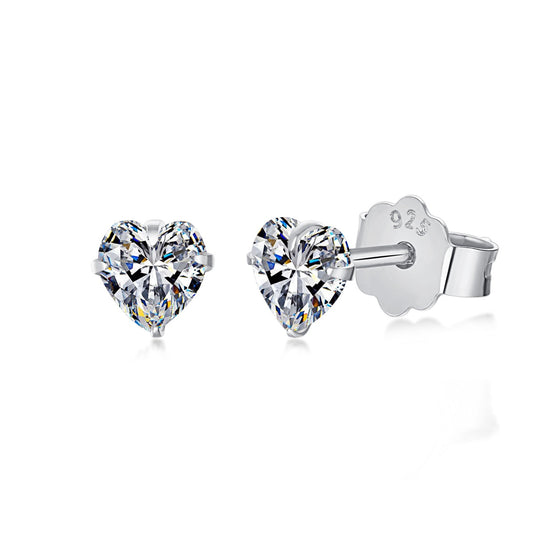 [Kincade Jewelery]Sparkling Heart Shaped Simple Earrings
