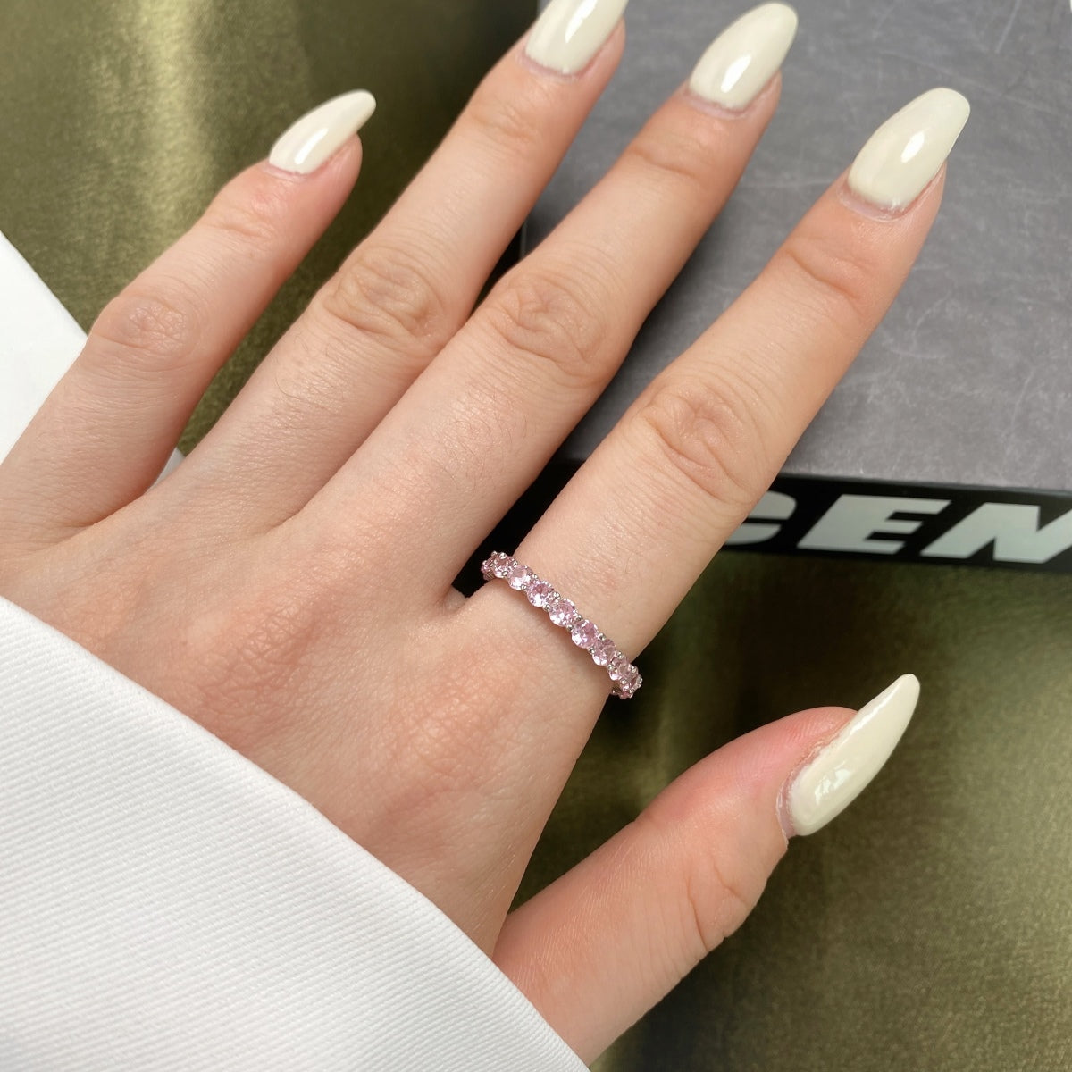 [Kincade Jewelery]Sparkling Round Cut Tennis Ring