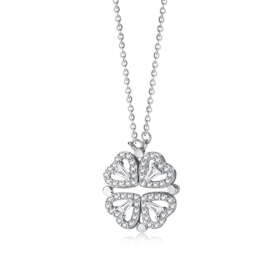 [Kincade Jewelery]Ornate Heart Cut Flower Shape Necklace