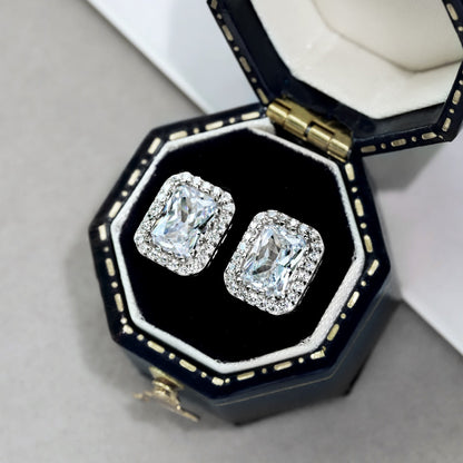 [Kincade Jewelery]1.0 Carat Luxurious Dainty Emerald Cut Daily Earrings