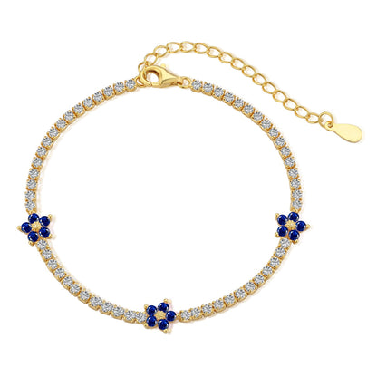 [Kincade Jewelery]Sparkling Flower Shape Tennis Bracelet