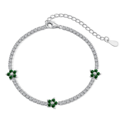 [Kincade Jewelery]Sparkling Flower Shape Tennis Bracelet
