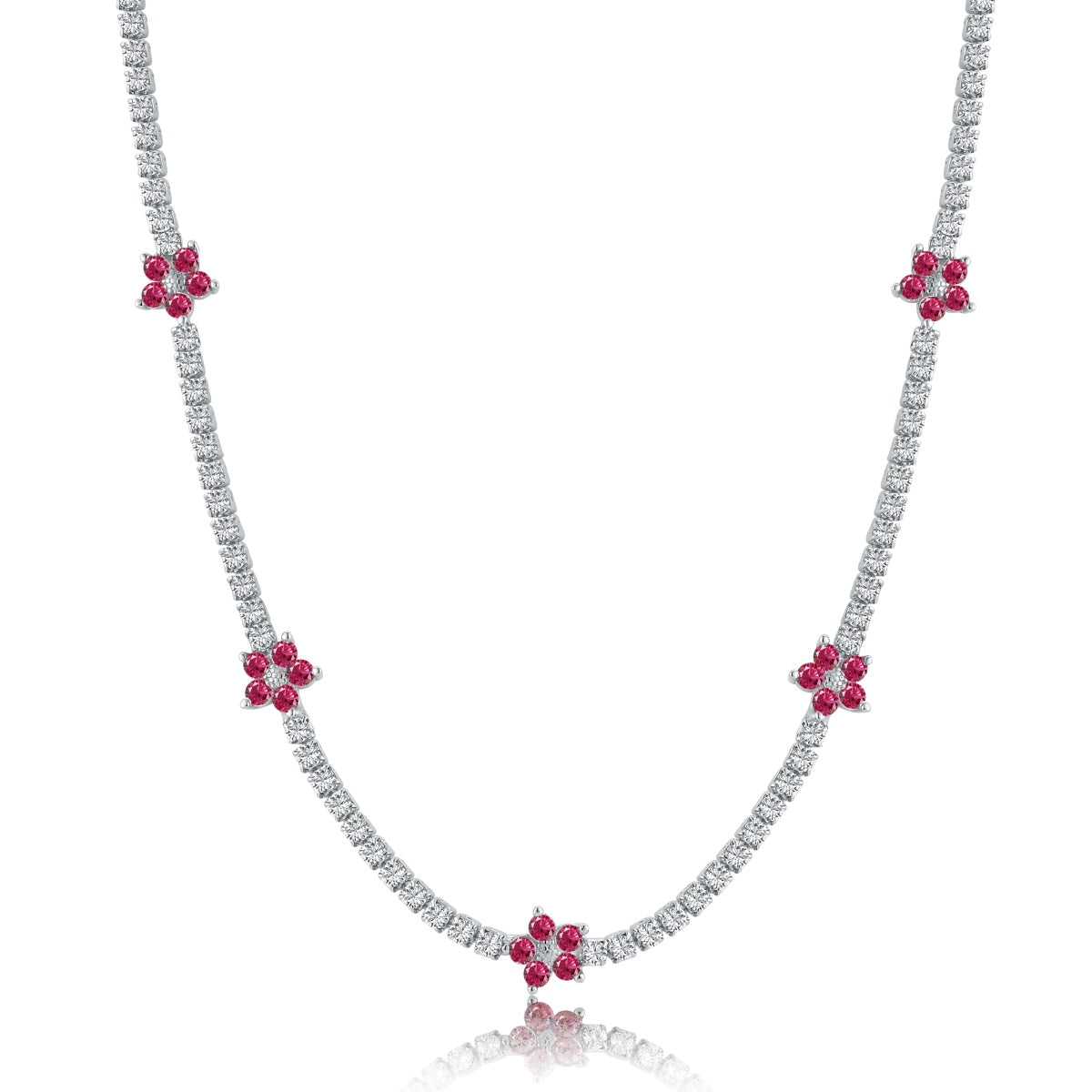 [Kincade Jewelery]Luxurious Colorful Flower Tennis Necklace