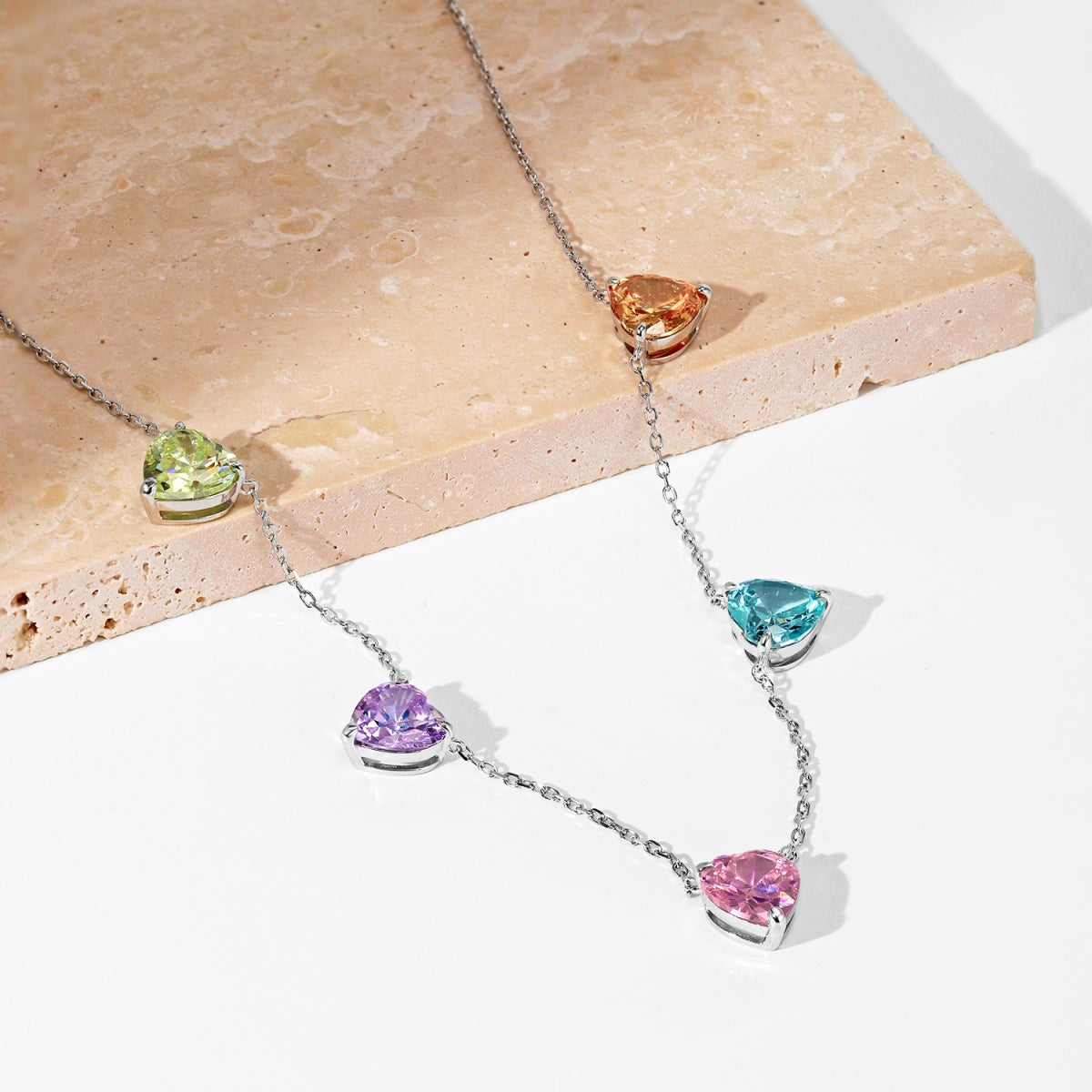 [Kincade Jewelery]Sparkling Colorful Heart Cut Necklace