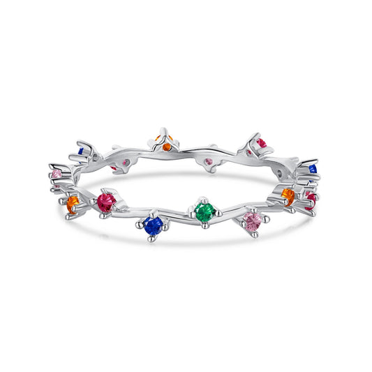 [Kincade Jewelery]Radiant Colorful Round Cut Daily Ring
