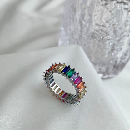 [Kincade Jewelery]Unique Colorful Radiant Cut RIng