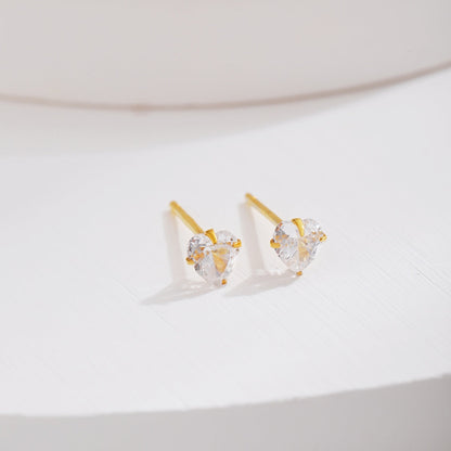 [Kincade Jewelery]Sparkling Heart Shaped Simple Earrings