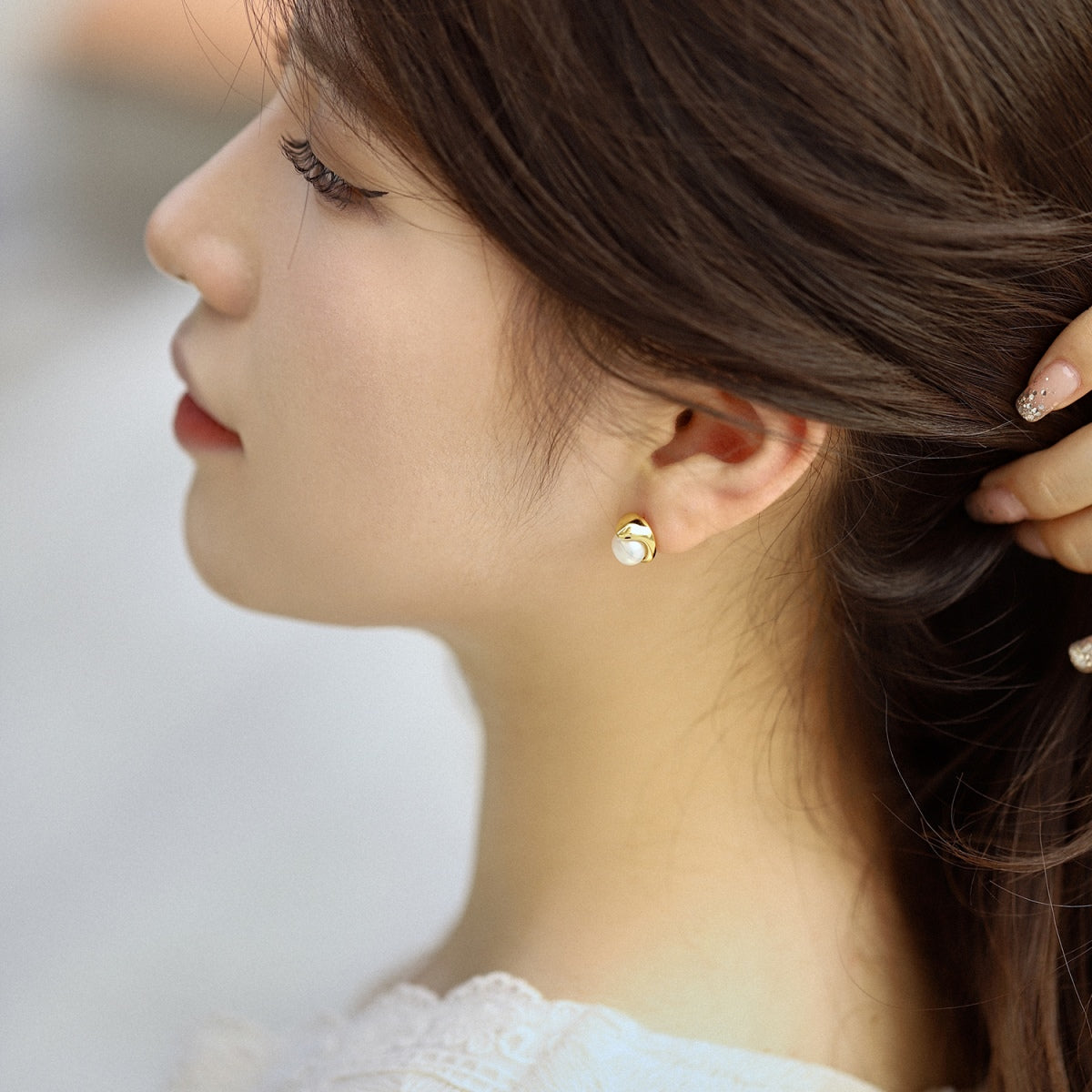 [Kincade Jewelery]Dainty Bread Pearl Earrings