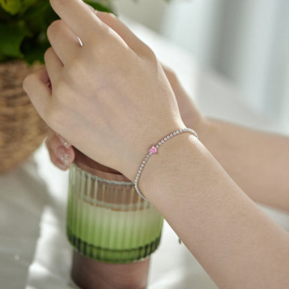 [Kincade Jewelery]0.5 Carat Elegant Romantic Heart Shape Lover Bracelet