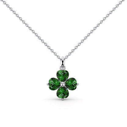 [Kincade Jewelrys]Heart-Shaped Four-Leaf Clover Bead Necklace
