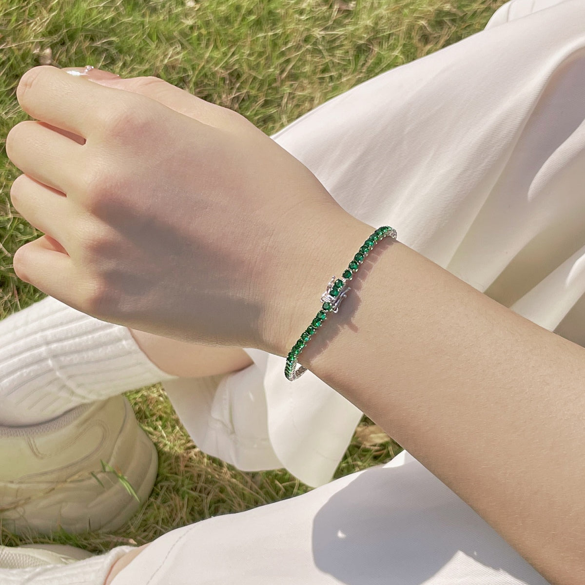 [Kincade Jewelery]Radiant Colorful Round Cut Party Bracelet