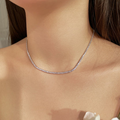 [Kincade Jewelery]Delicate Round Shape Tennis Necklace