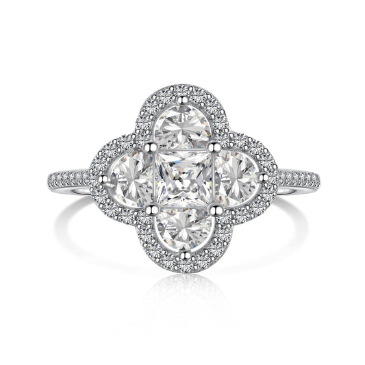 [Kincade Jewelery]Luxurious Eternity Flower Shape Banquet Ring