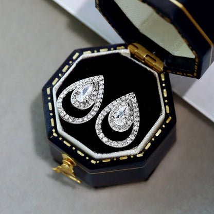 [Kincade Jewelery]Sparkling Delicate Water Drop Shape Daily Earrings