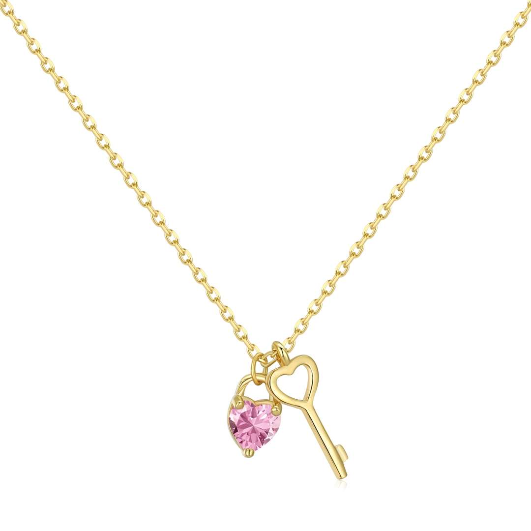 [Kincade Jewelery]Unique Heart Shape Key Pendent Necklace