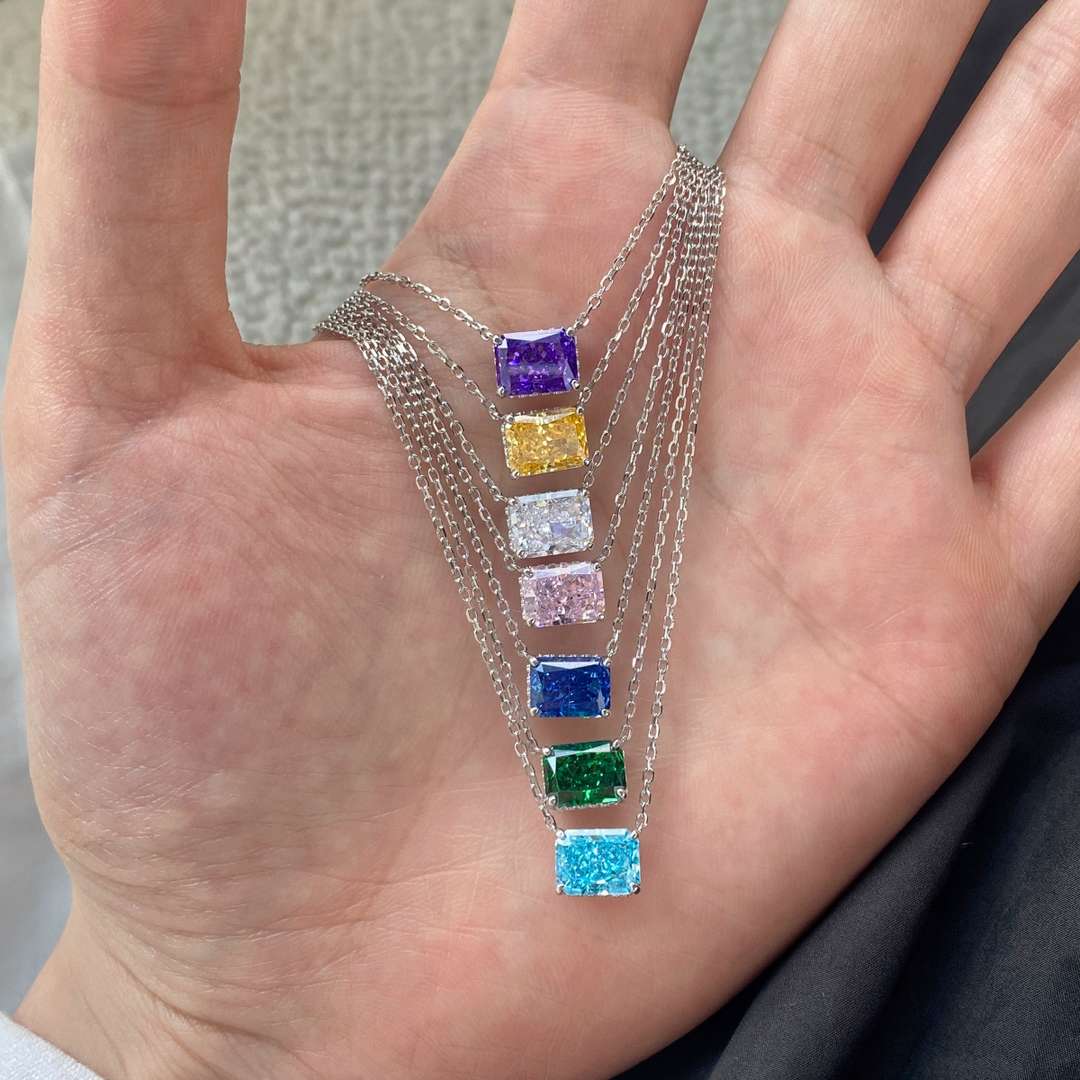 [Kincade Jewelery]Luxurious Square Shape Colorful Necalack