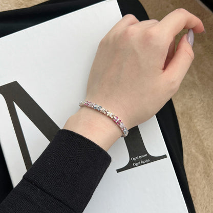 [Kincade Jewelery]Radiant Colorful Emerald Cut Party Bracelet