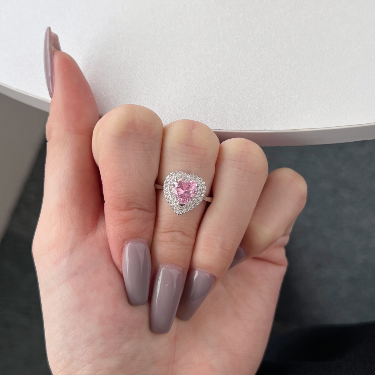 [Kincade Jewelery]Delicate Ebullient Heart Shape Wedding Ring