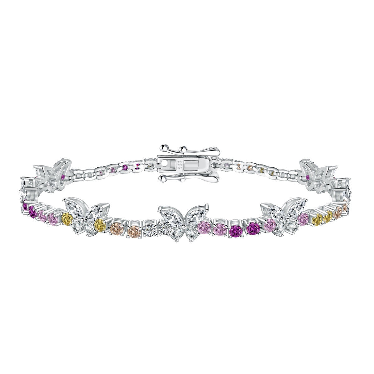 [Kincade Jewelery]Ornate Colorful Butterfly Shape Round Cut Daily Bracelet