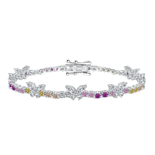 [Kincade Jewelery]Ornate Colorful Butterfly Shape Round Cut Daily Bracelet