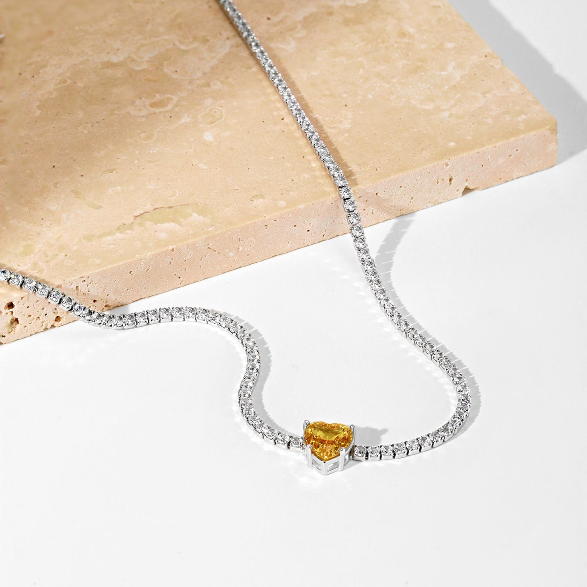 [Kincade Jewelery]2.0 Carat Sparkling Tennis Heart Cut Necklace