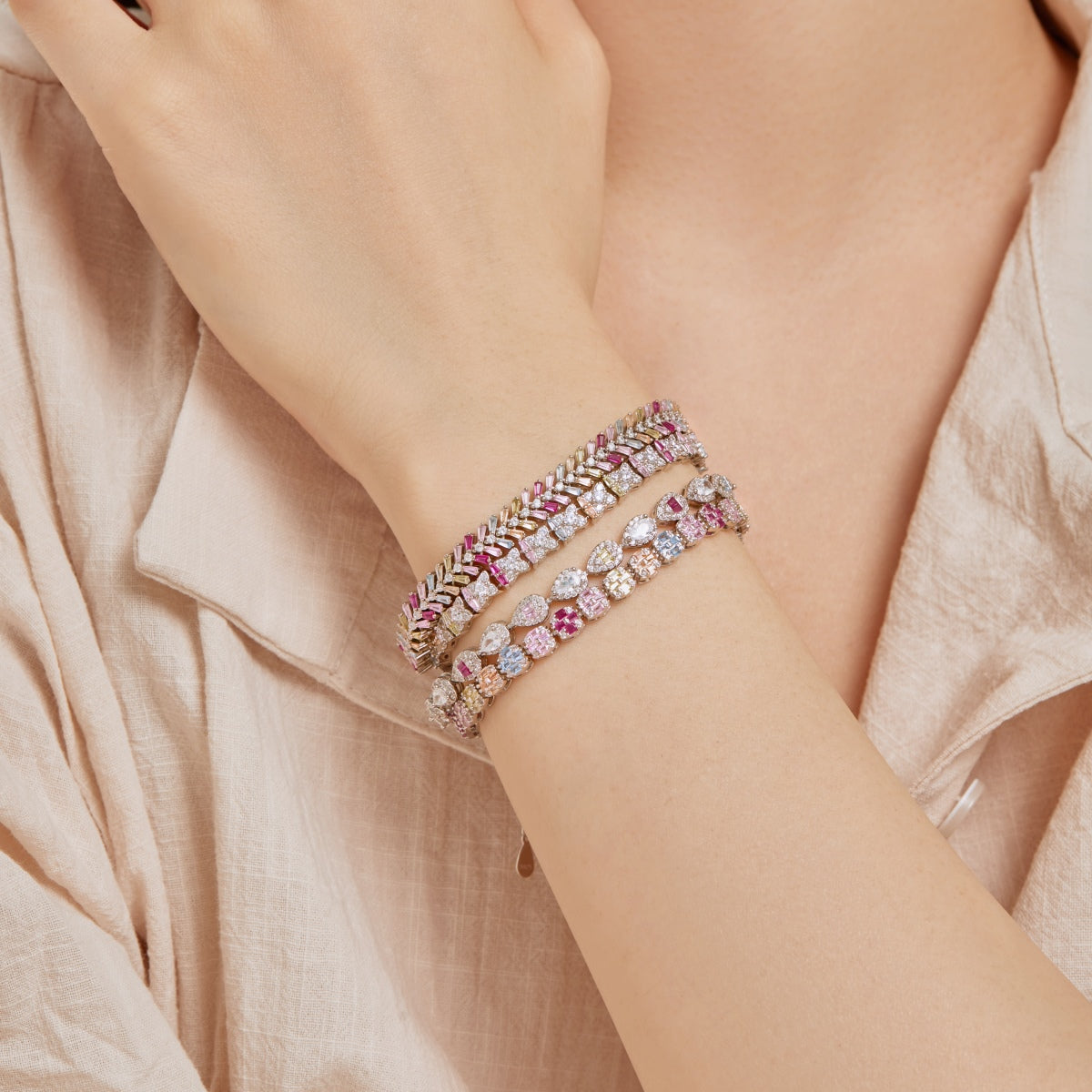 [Kincade Jewelery]Dainty Radiant Emerald Cut Daily Bracelet