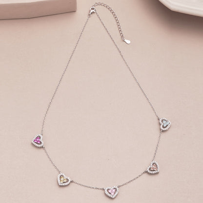 [Kincade Jewelery]Sparkling Five Heart Necklace
