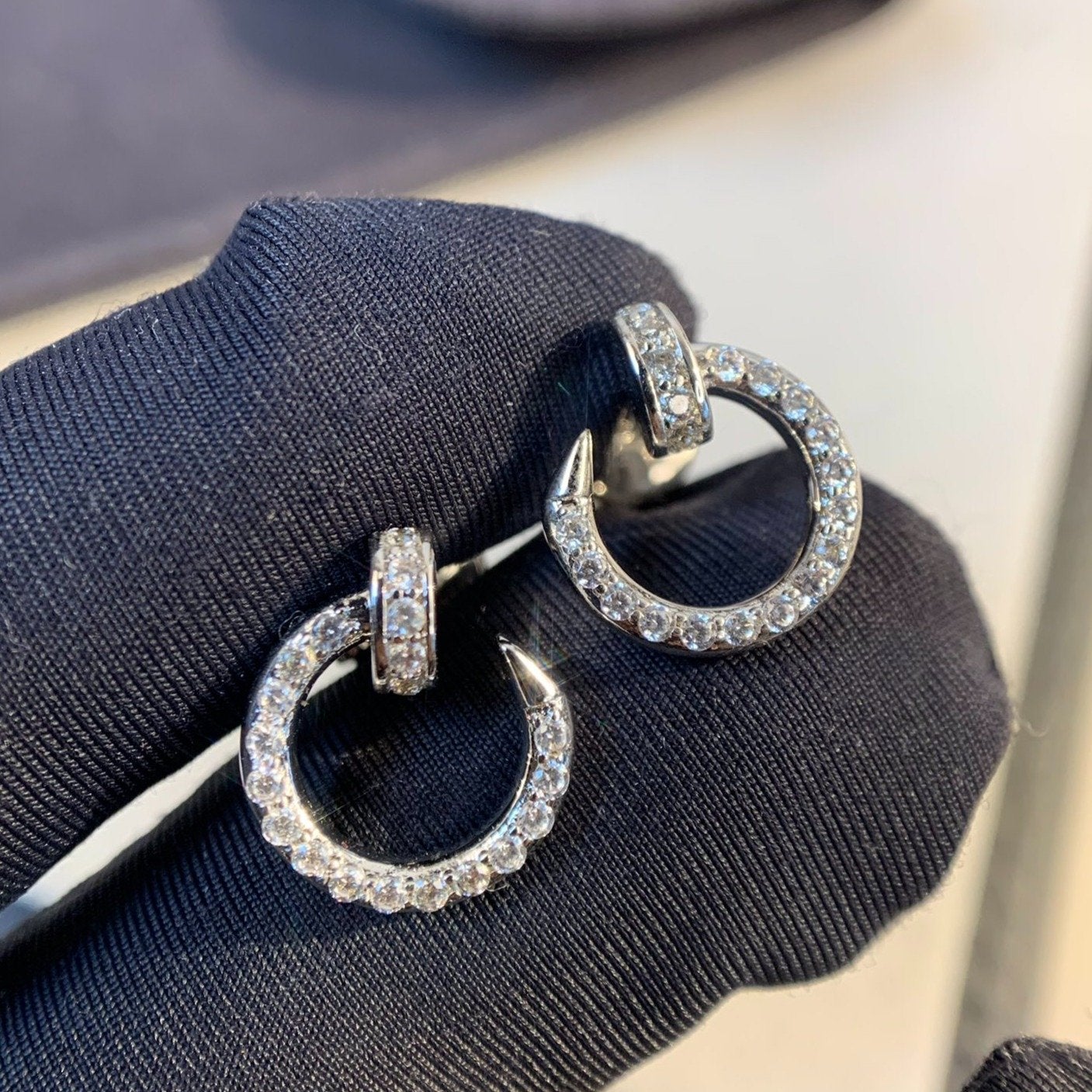 [Kincade Jewelery]JUSTE EARRINGS SILVER DIAMONDS