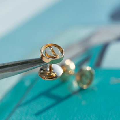 [Kincade Jewelery]LOVE EARRINGS PINK GOLD 10MM