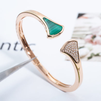 [Kincade Jewelery]DREAM BRACELET OPEN MALACHITE PINK GOLD