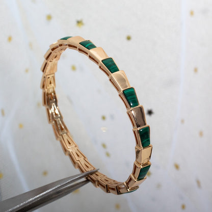 [Kincade Jewelery]SERPENTI BRACELET PINK GOLD MALACHITE
