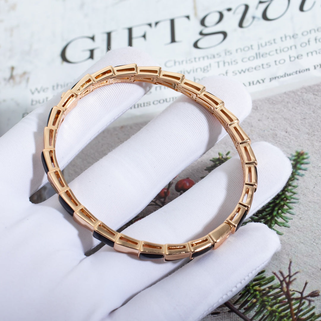 [Kincade Jewelery]SERPENTI BRACELET PINK GOLD ONYX