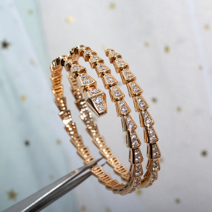 [Kincade Jewelery]SERPENTI BRACELET PINK GOLD DIAMOND DOUBLE ROW