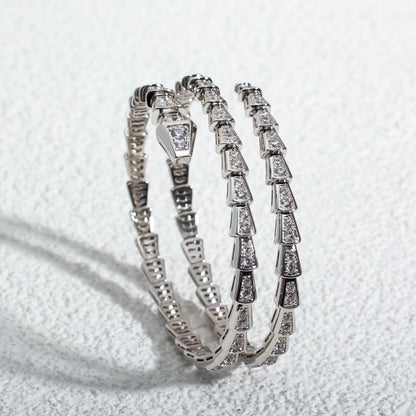 [Kincade Jewelery]SERPENTI BRACELET SILVER DIAMOND DOUBLE ROW